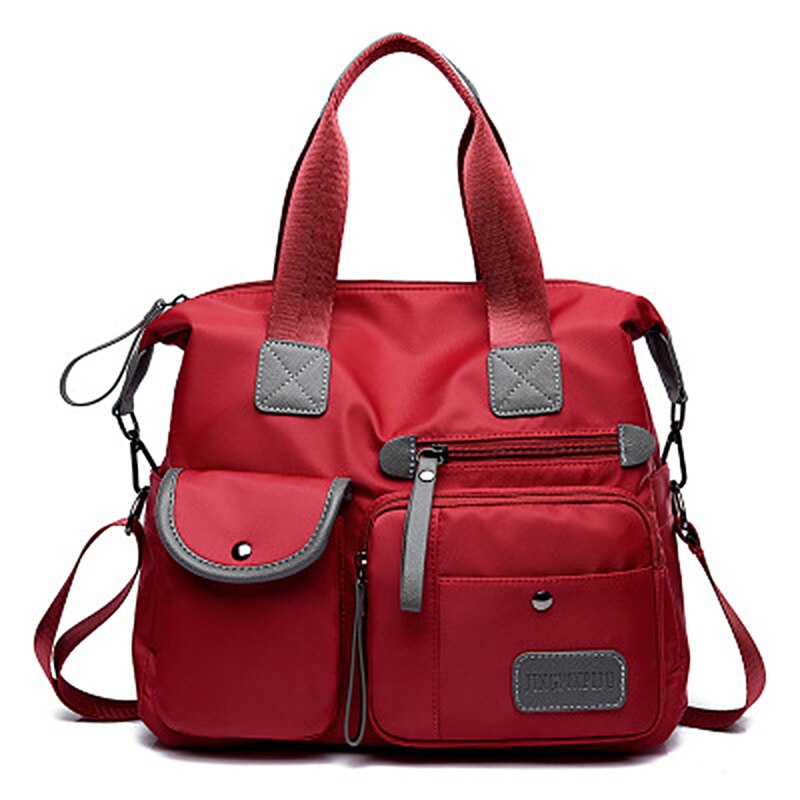 Wasserdichte Frauen Nylon Oxford Handtasche Schulter Tasche Große Kapazität Stil Crossbody Casual Umhängetasche Mumie Tasche: Rot