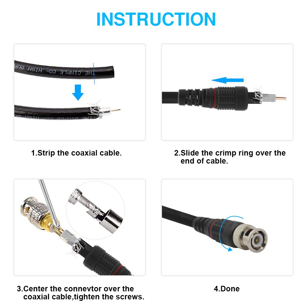 10 Pcs JR-B35 Cctv Bnc Adapter, 50 Ohm 75 Ohm Bnc Connector