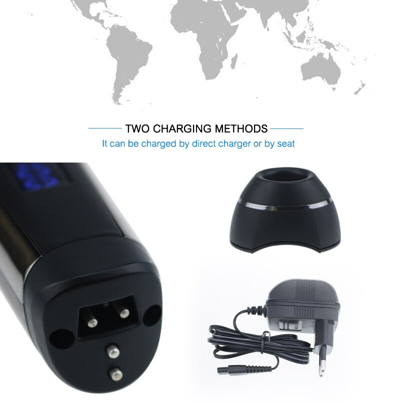 HTC Wireless AT-760 Hair Clipper Rechargeable Ceramic Hair Trimmer Electric Shaver Barber Hair Cutting Machine Haircut
