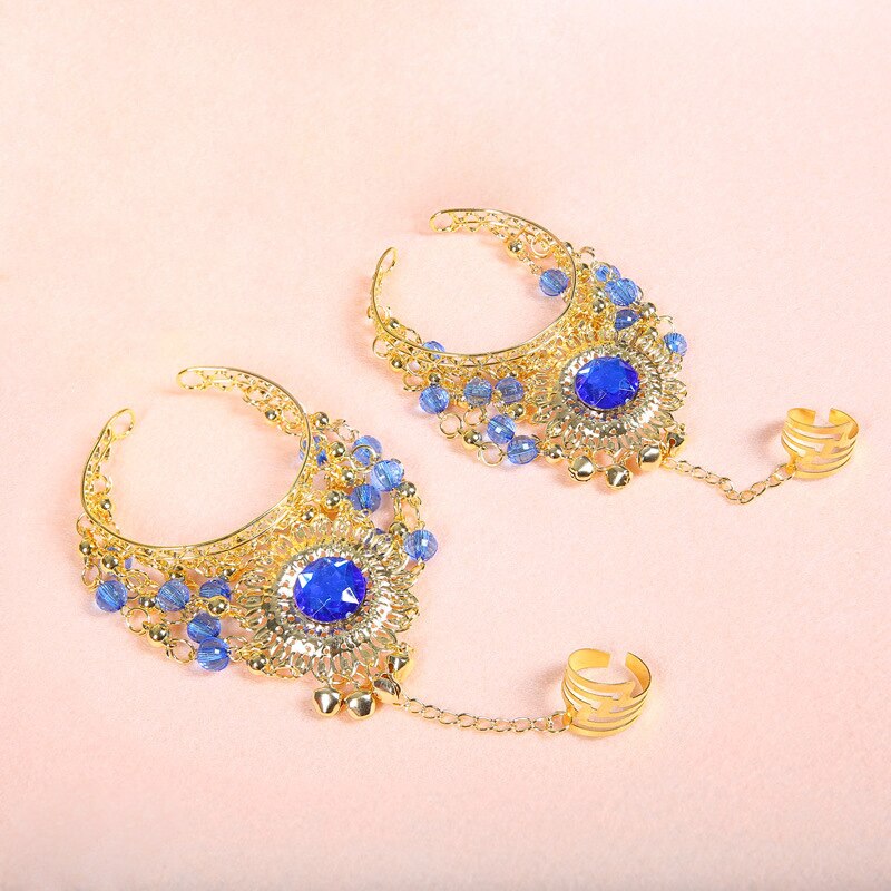 Buikdans accessoires indiase bollywood sieraden accessoires met strass belletjes 1 paar indiase sieraden armband buikdansen