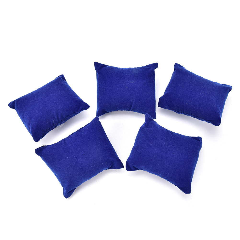 5pcs 8x9cm Watch Holder Display Pillows Bracelet Pillow Cushion Jewelry Bracelet Bangle Pillow Display Holder: blue