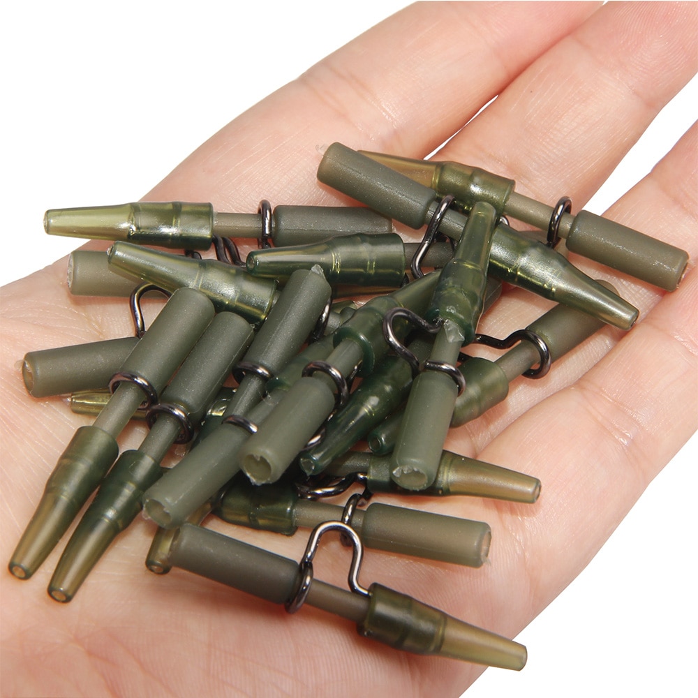 30Pcs Carp Fishing Tackle Kit Anti Tangle Sleeves Heavy Duty Lead Clip And Fishing Rolling Swivels With Quick Change Snap Rigs