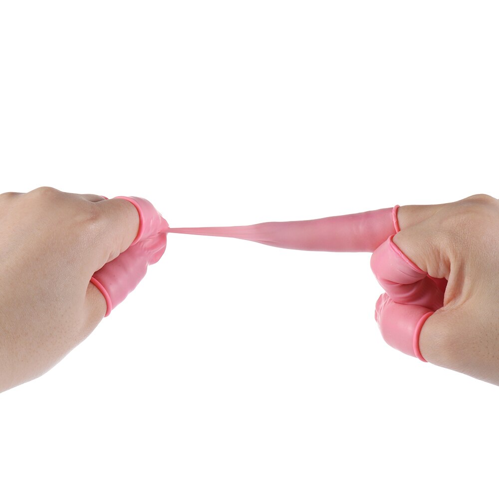 100 Pcs Disposable Finger Cover Natural Rubber Gloves Non-slip Anti-static Latex Finger Cots Fingertips Protector Gloves