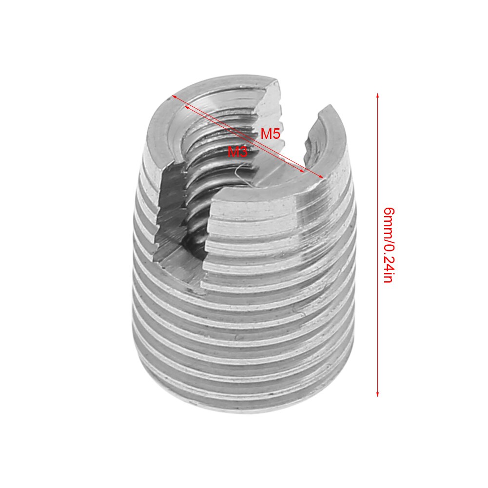 20pcs Stainless Steel SUS303 Self Tapping Slotted Screw Thread Insert M3 x 6mm