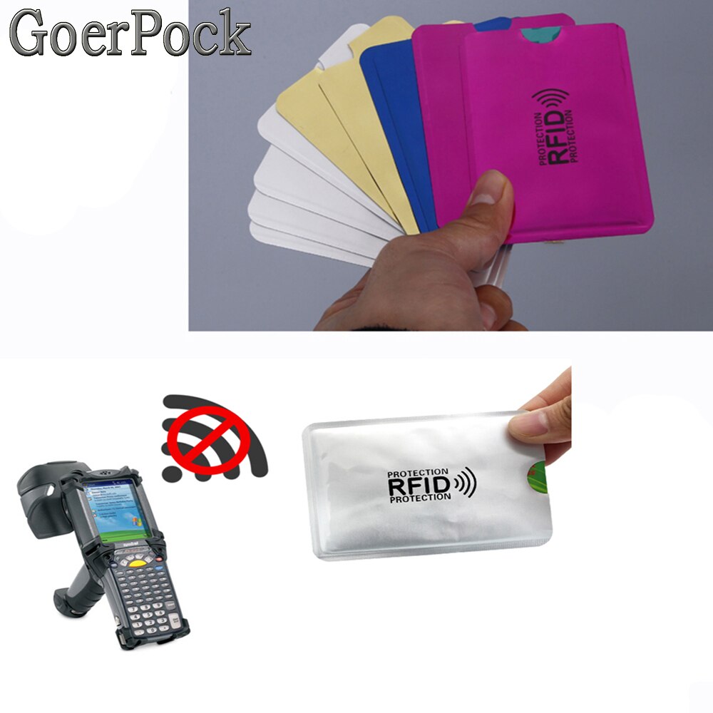 5pc Anti Rfid Wallet Blocking Reader Lock Card Holder Id Bank Card Case Protection Aluminium Metal Smart Anti-theft Credit Cards