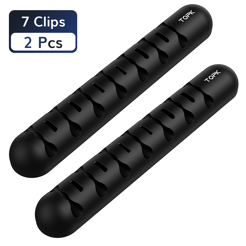 TOPK L35 Cable Organizer Magnetic Plug Box Silicone Cable Winder Flexible Cable Management Clips for Mouse Earphone: WHITE