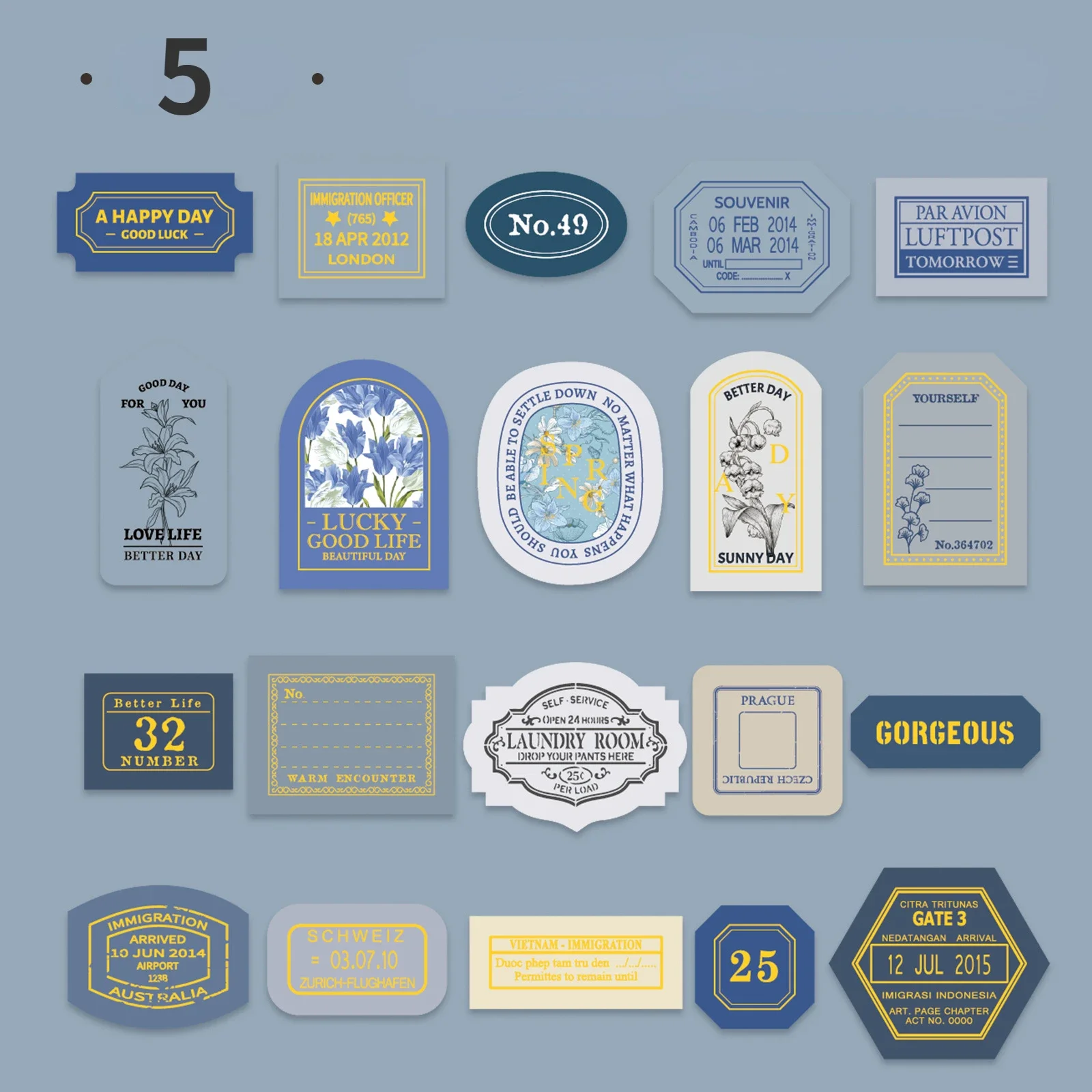 Mr. Paper 40 unids/caja etiquetas adhesivas Vintage notas decorativas pegatinas escritas a mano DIY materiales de Collage hechos a mano papelería: Morado