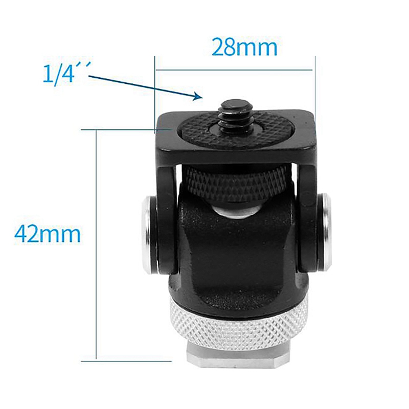 Shoe Mount Monitor Microphone Flash Holder 1/4 Inch Screw With 8 Inch Dual Flash Camera Mount Tripod Bracket