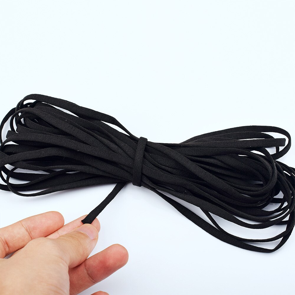 5MM Black Elastic Band goma elastica Rubber Band Elastic Band DIY Clothing Craft elastique couture For mask costura