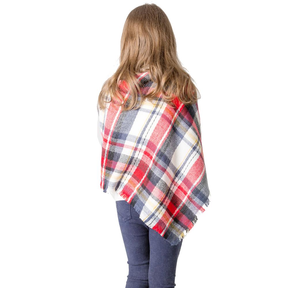 JIFANPAUL scarf autumn and winter imitation cashmere children's plaid scarf retro shawl scarf unisex