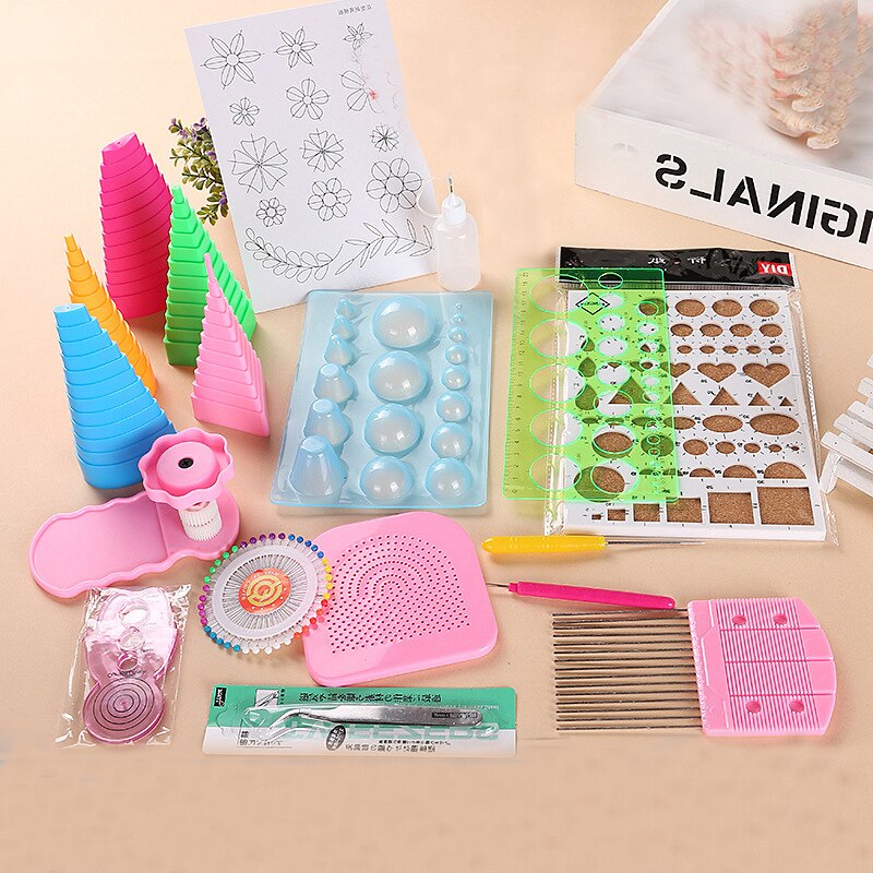Plantilla de papel para manualidades, conjunto de herramientas para filigrana de papel, herramientas de prensado, juego de herramientas de prensado, decoración de papel, herramienta artística de flores: set 1