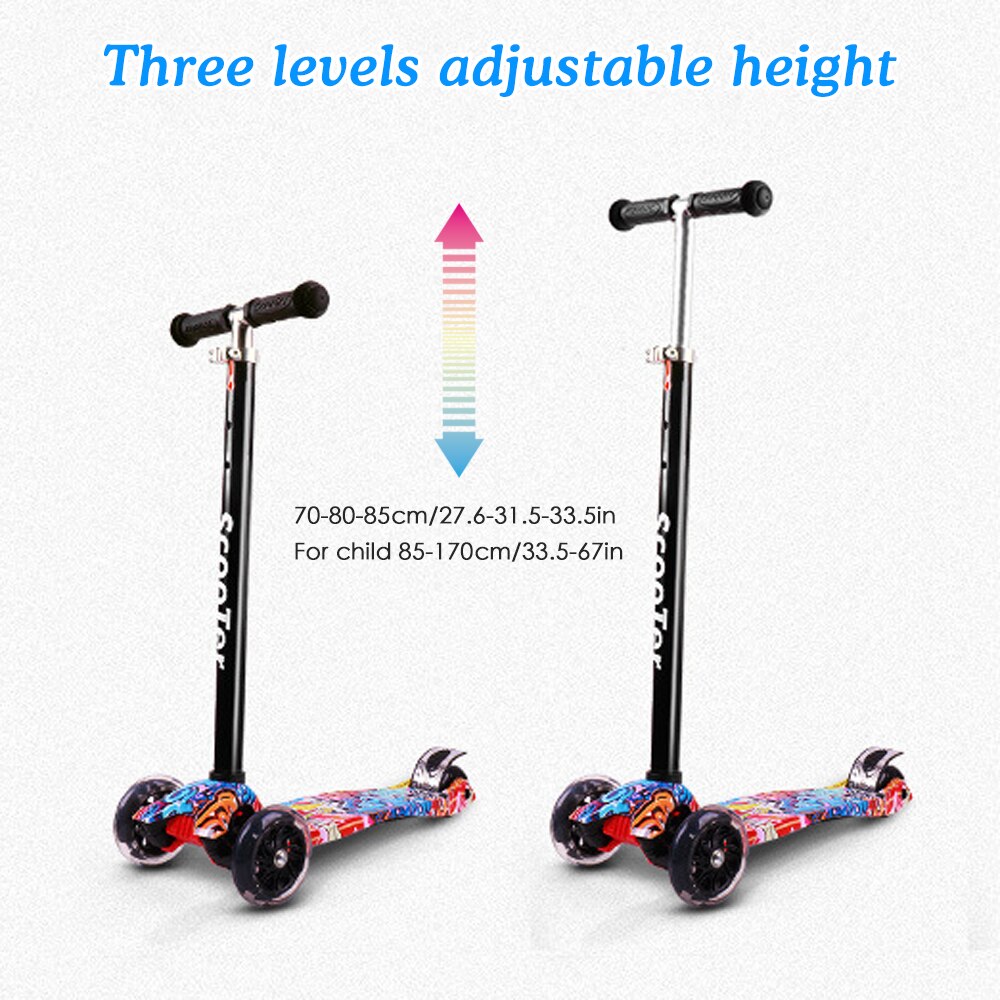 Faltbare Roller für 3-8 Jahr Kinder Leichte 3 Rad Roller Einstellbare Höhe Kinder Balance Bike Licht Flash Roller