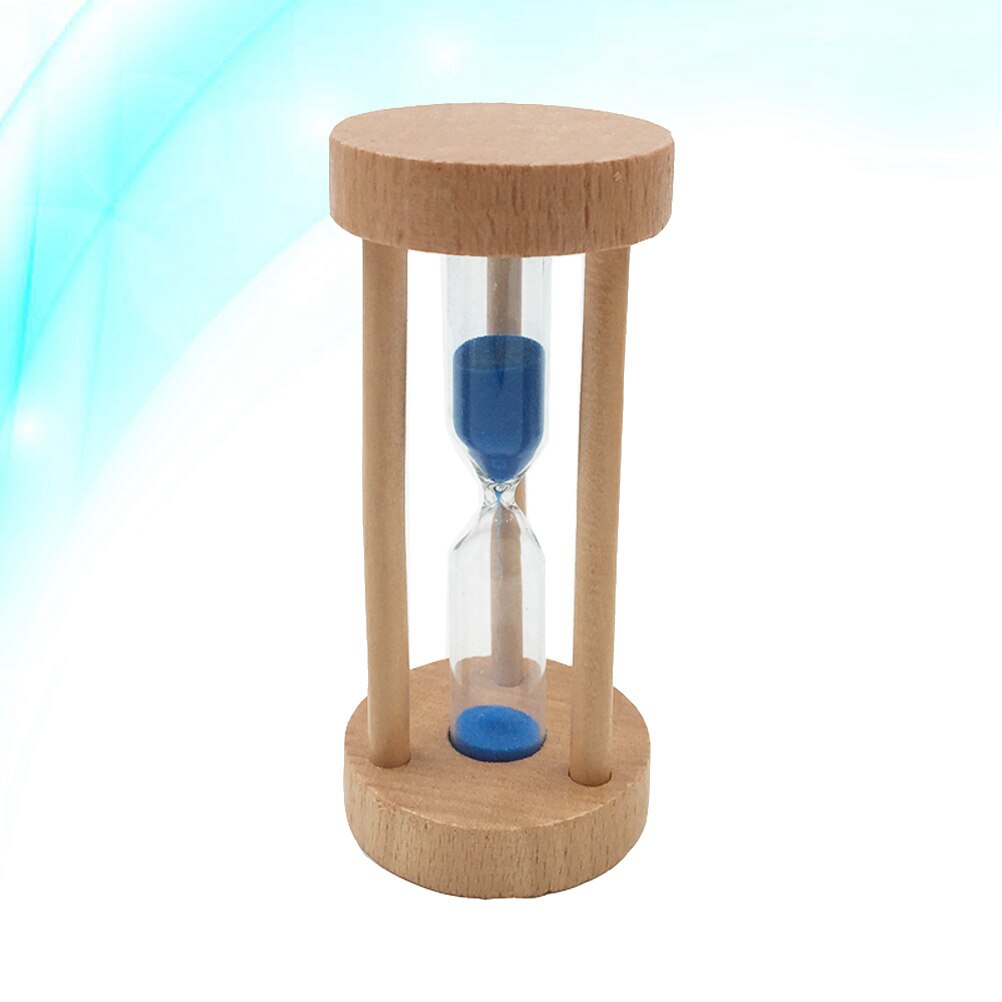 3 Min Wooden Sandglass Hourglass Yellow Sand Timer Clock Table Desktop Decoration: Blue