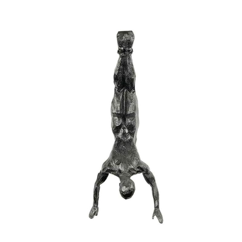 Industriell stil klättring man harts järn tråd vägghängande dekoration skulptur figurer retro staty dekor