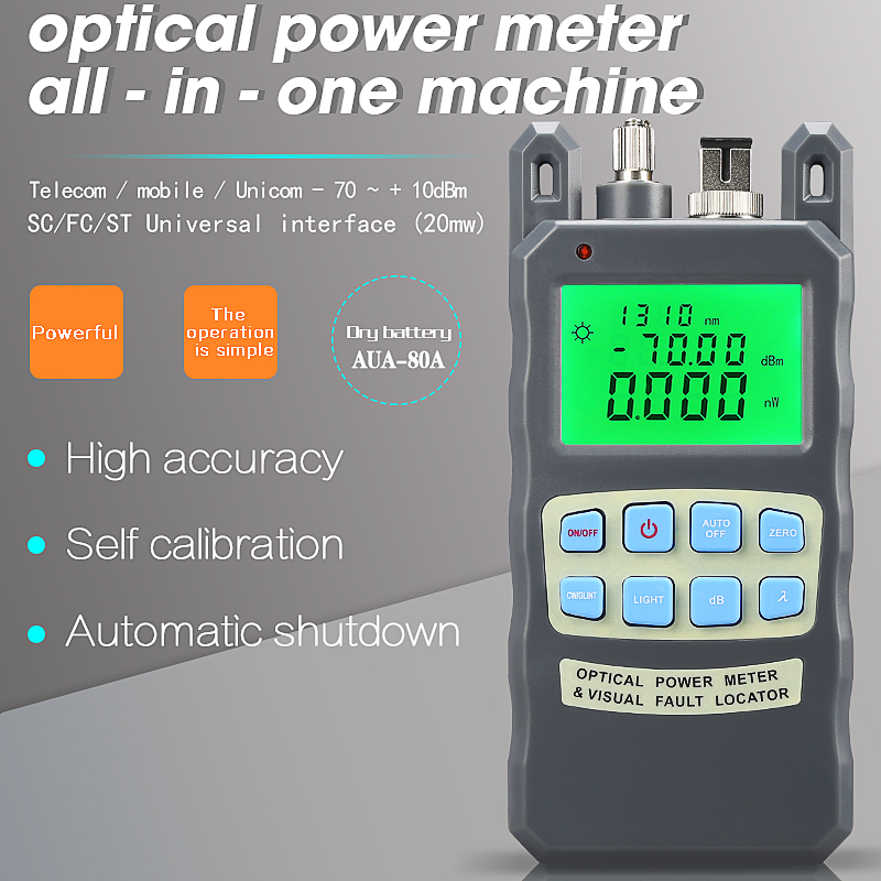 LeeBeTo All-IN-ONE Optical Power Meter with Visual Fault Locator Optical Fiber Tester 5KM 10km 20KM 30km VFL: 20km