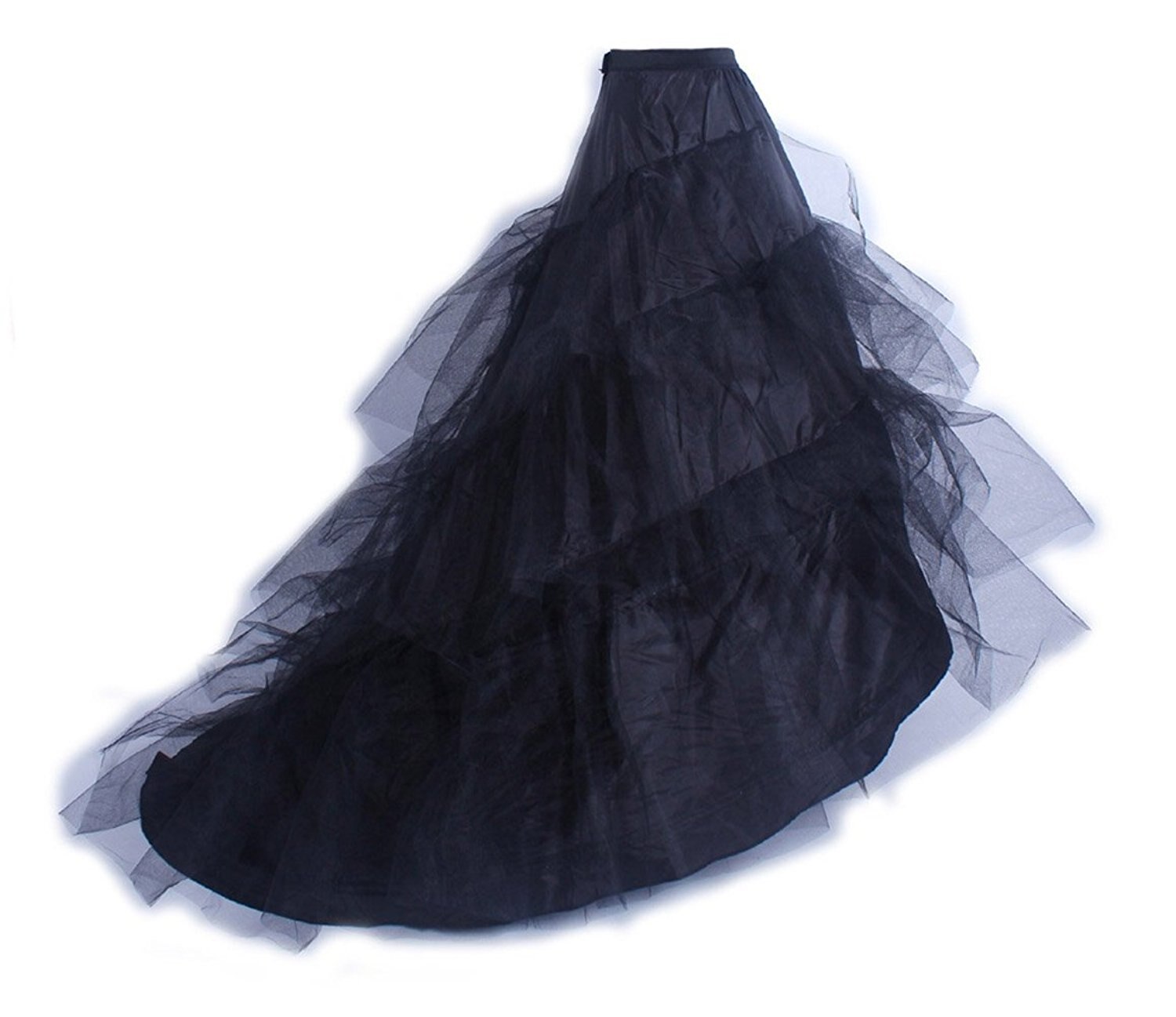 Jupon Long en cerceau noir Crinoline, robe de bal, jupe sous-jupe, accessoires de mariage, Jupon de mariage,: 3
