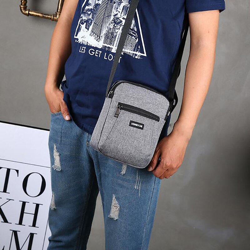 Men's Messenger Bag Crossbody Shoulder Bags Travel Bag Man Purse Small Sling Pack for Work Business: light gray