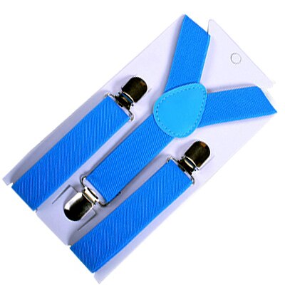 1Pc Soild Kleur Kinderen Riem Verstelbare Bretels Baby Jongens Meisjes Bretels Clip-On Y-Back Braces Elastische kids: sky blue