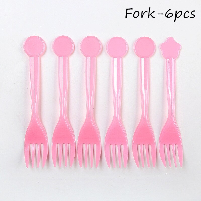 Circus Theme Animals Party Supplies Disposable Tableware Set Paper Cups Plates Kids Birthday Baby Shower Party Decorations: Fork 6pcs