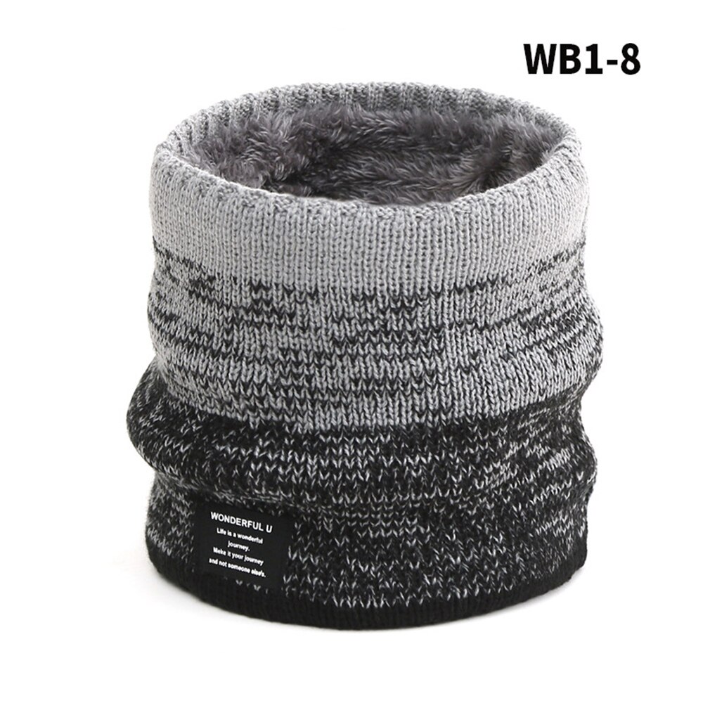Mode Vrouwen Mannen Gebreide Sjaal Effen Winter Dikke Fluwelen Snood Sjaals Lady Warm Unisex Nek Sjaals Ring: 08
