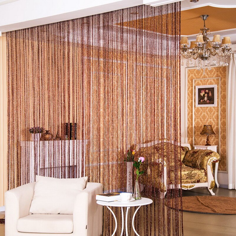 200x100cm moderne mignon ligne brillant gland chaîne porte rideau fenêtre salle diviseur rideau cantonnière décor à la maison