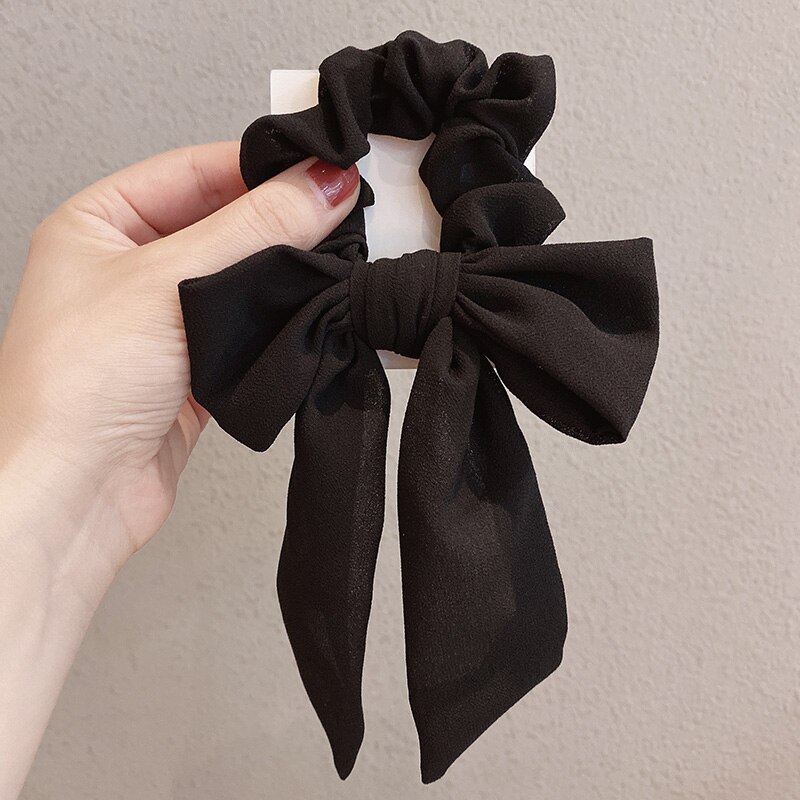 Cinta elástica para el pelo para mujer, lazo con nudo de Color sólido, adorno para el pelo, coletero, accesorios para el cabello