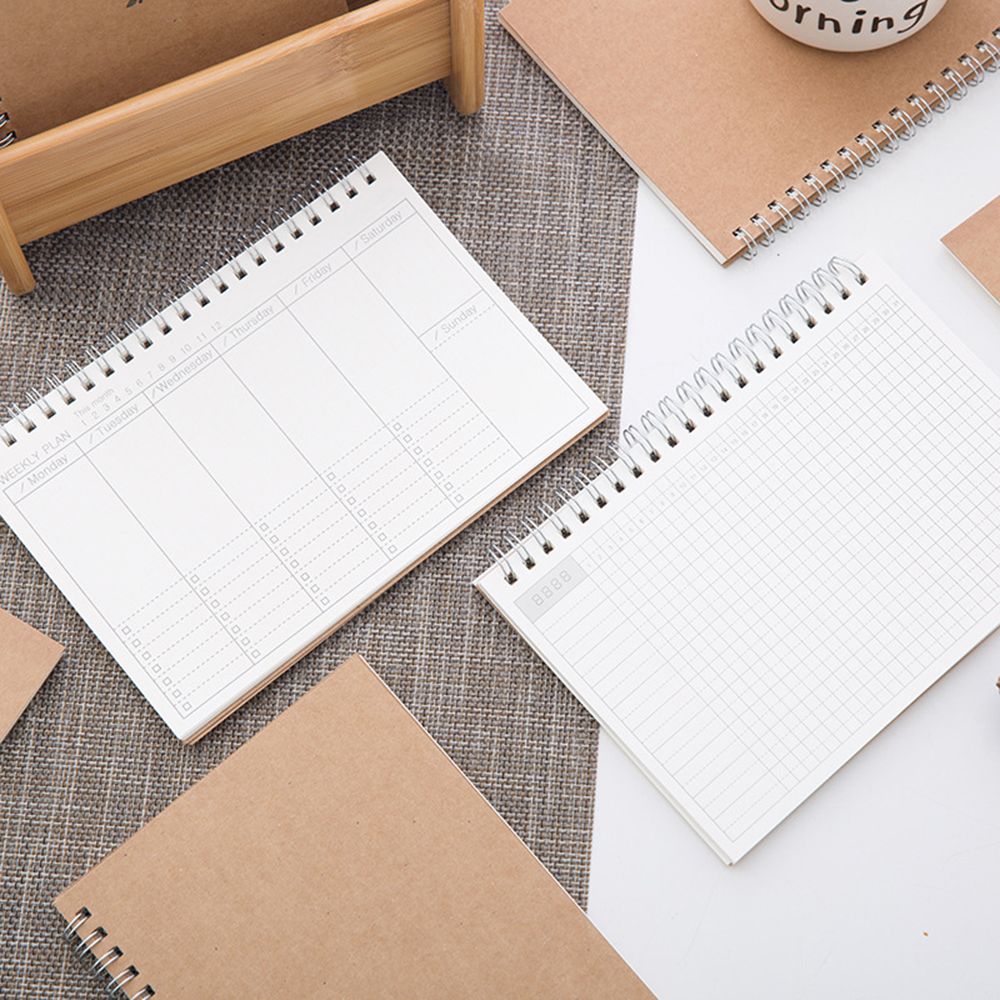 Daily Weekly Monthly Plan Memo Book 96 Pages Planner Schedule Notebook Agenda Time Table To Do List School Supply