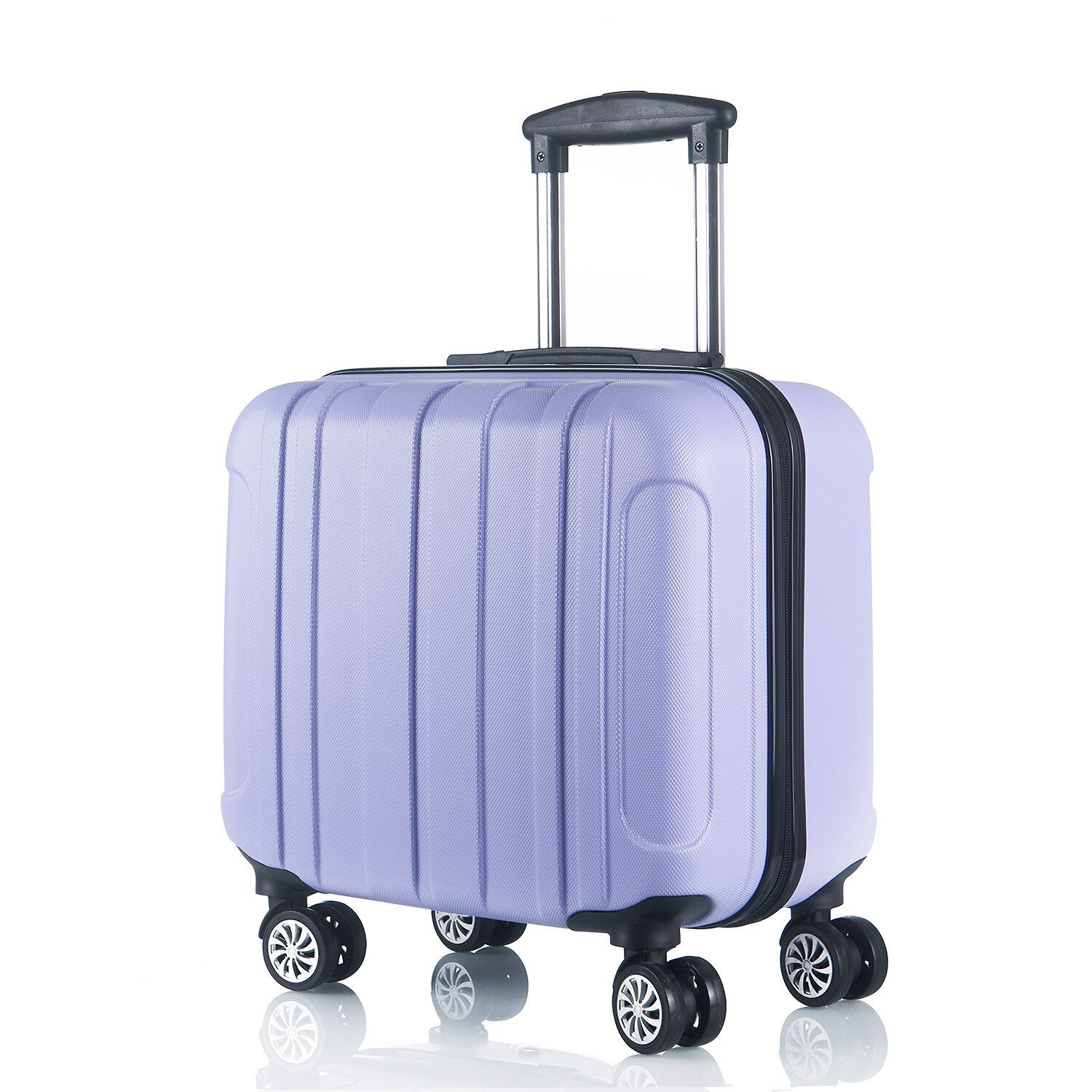 Business travel small suitcase 16 inch stewardess boarding case universal wheel 17 inch trolley case male and female code lock: purple