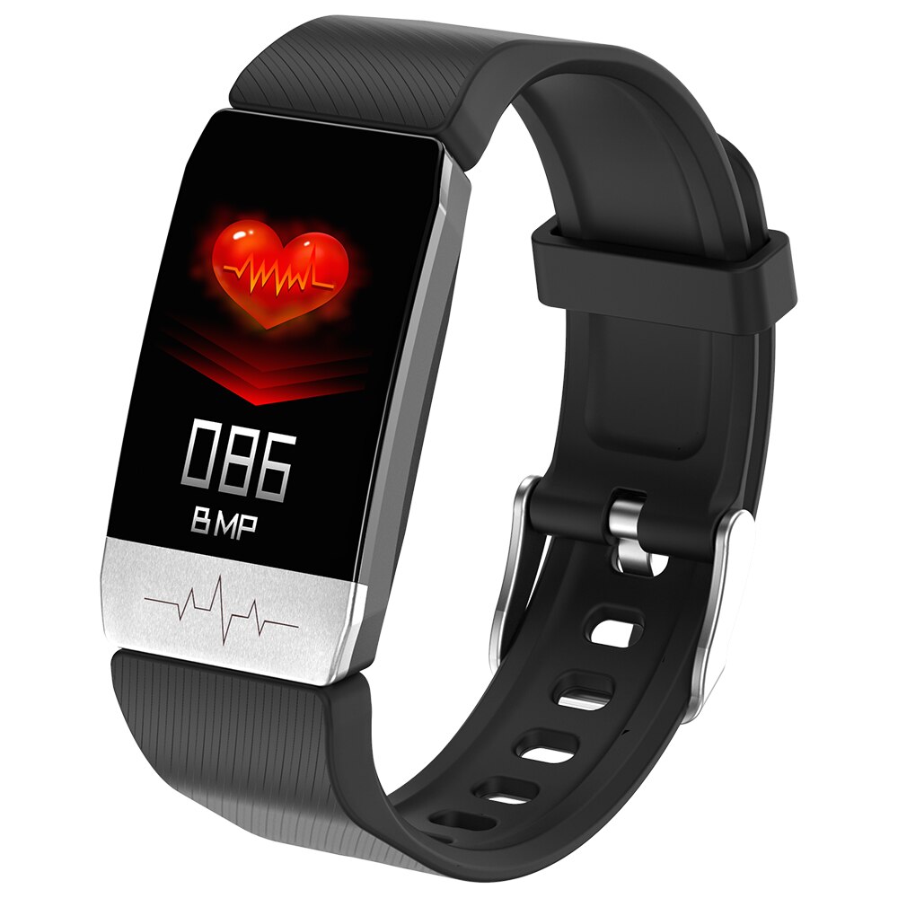 Op voorraad! lichaamstemperatuurmeting slimme armband hartslagmeter sporthorloges slimme band  ip67 waterdichte smartwatch: Zwart