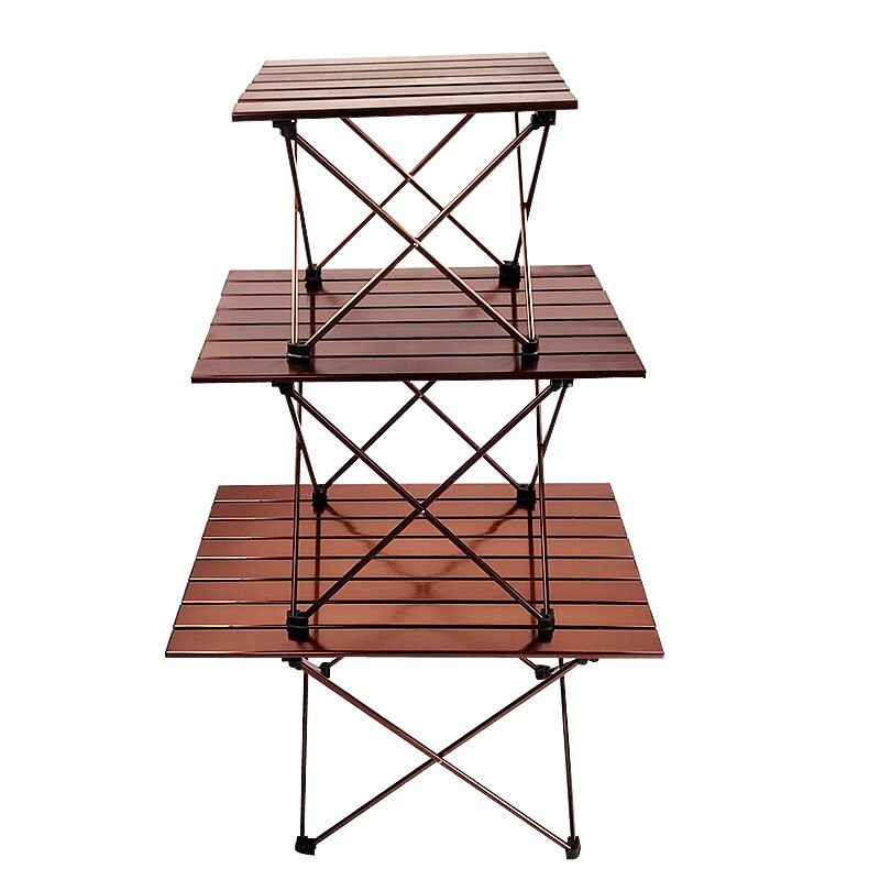 Aluminum Alloy Outdoor Folding Table Aluminum alloy Tabletop Lightweight Portable Multifunctional Table Brown