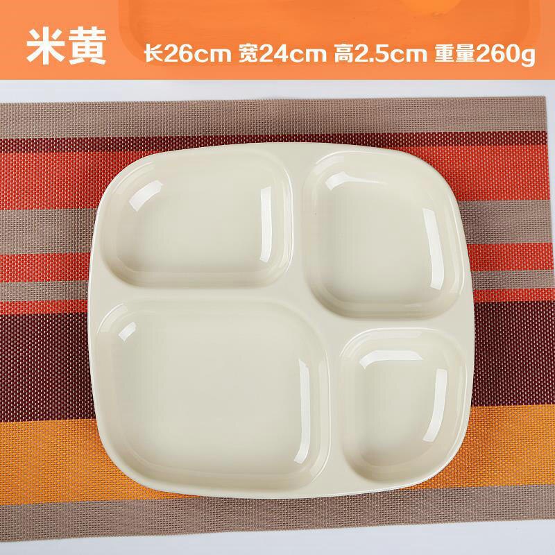 10 Inches Divided Plates,Melamine Tray Plate,Stackable,Dishwasher Safe (blue),Imitation Porcelain Square 4 Grid Fast Food Plate: 6