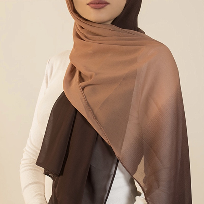 Hijab en mousseline de soie imprimé, foulard en mousseline de soie délavé et perlé, long foulard malaisien, foulard musulman, couleurs unies, pour femmes