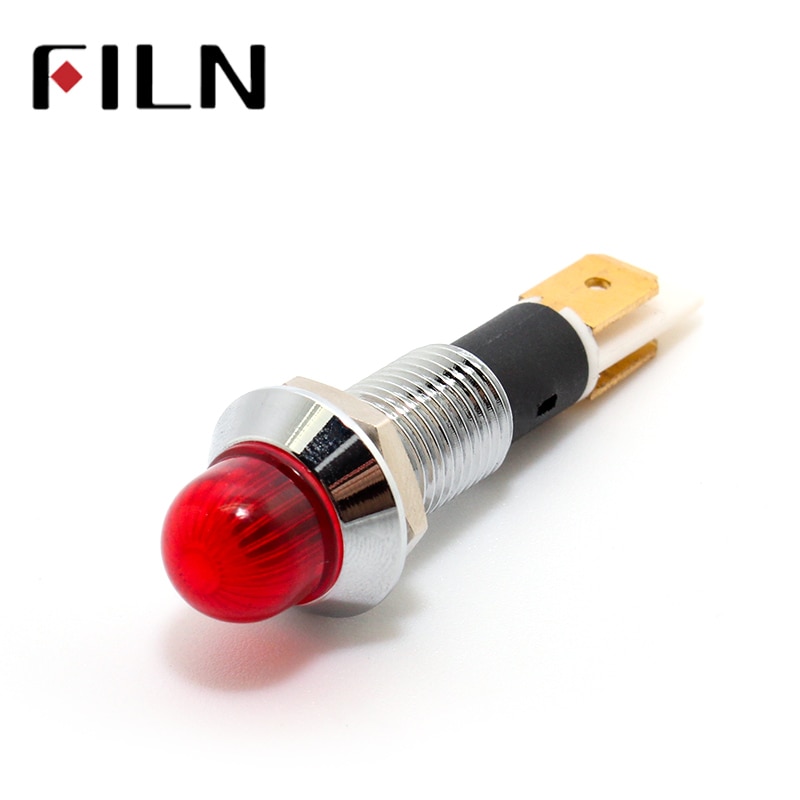 10mm led-valo punainen keltainen sininen vihreä metalli 6v 36v 110v 220v 12v led-merkkivalo nastoilla