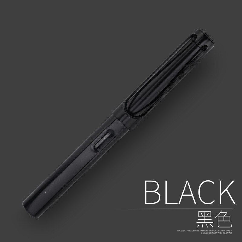 Hollow Out Clip Metal Fountain Pen 0.38mm 0.5mm Posture Correction Ink Pens Stationery School Office Supplies: black / F