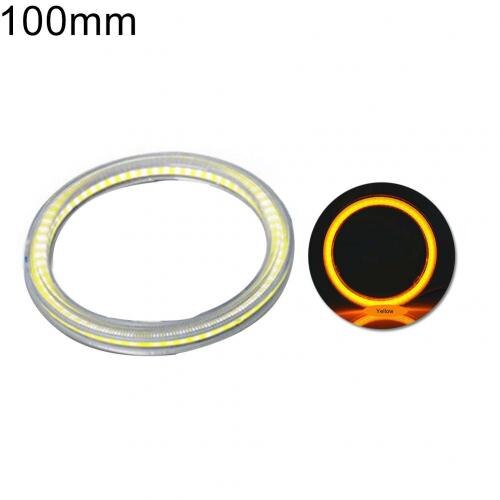 60mm-120mm Car Vehicle Universal COB LED Ring Light Headlight Lamp: Yellow 100mm