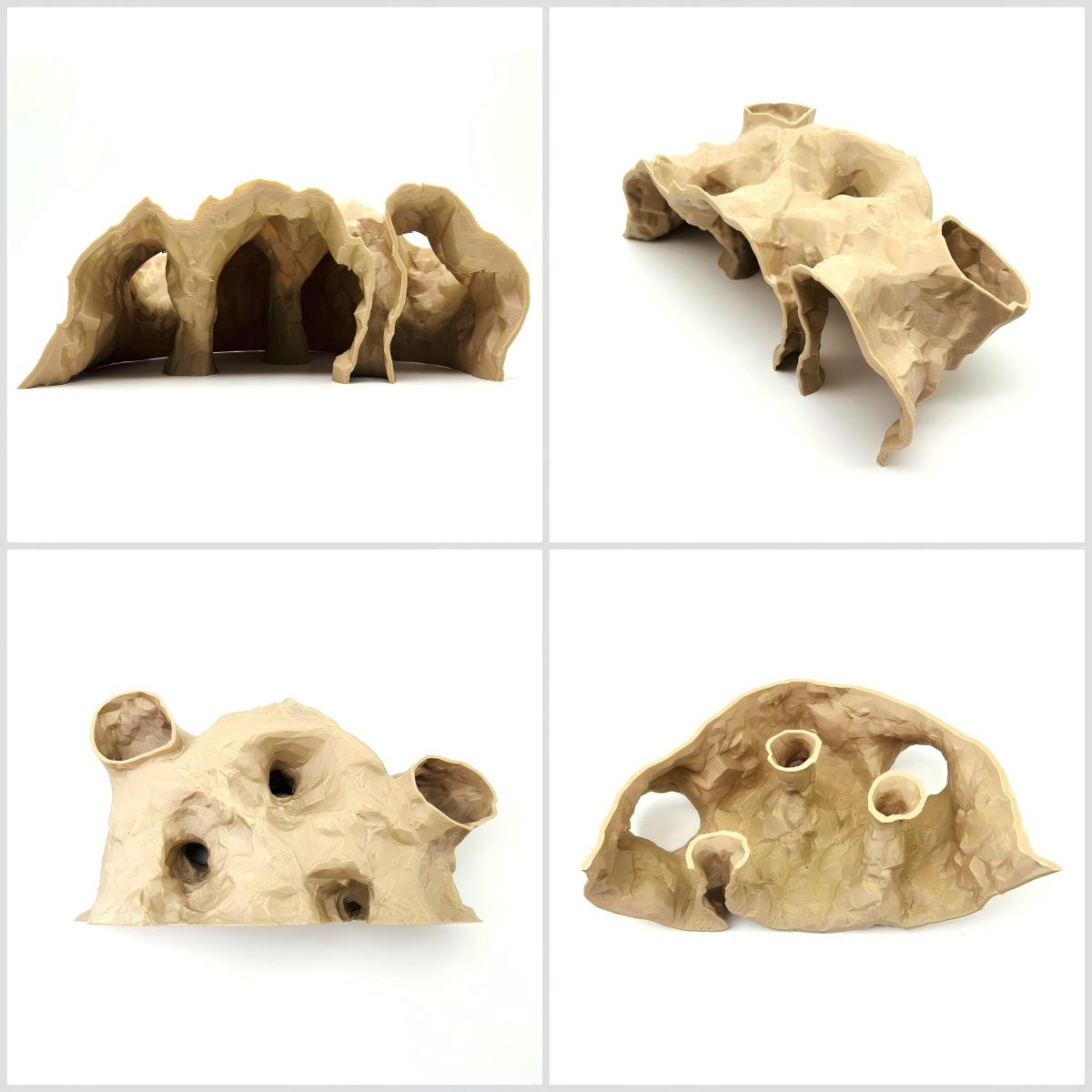 Fish Tank Underground Cave for Fish Shrimp Reptile Shelter Hiding Houses, Landscaping Ornaments 3D Printing Aqaurium Decorations