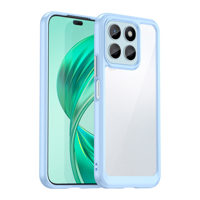 Funda transparente colorida de TPU para Honor X5b Plus X6b X8b X8a 5G X7a X6 X6s X7c, Funda protectora transparente, Coque Capa: Microfibra / Azul