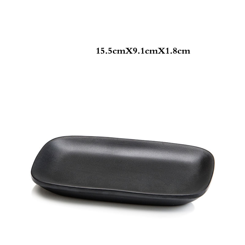 Keukengerei Set Creatieve Zwarte Food Grade Plastic Botplaat Persoonlijkheid Sushi Fruit Dessertbord Restaurant Keukenschotel: YELLOW