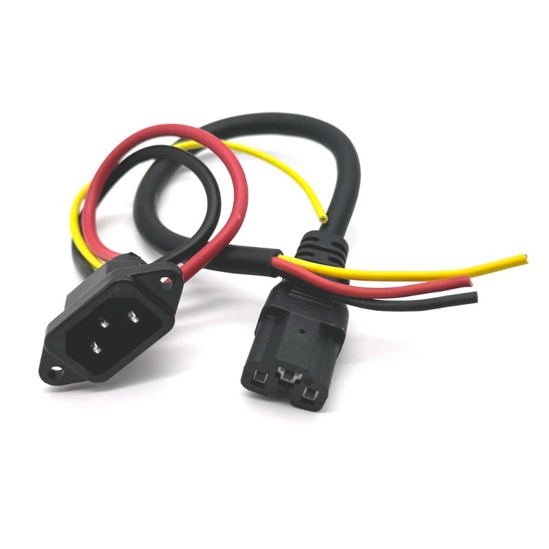 Conector de batería, tres enchufes de carga verticales, codo con cables, Cable de 10A para patinete eléctrico Universal de 36V y 48V