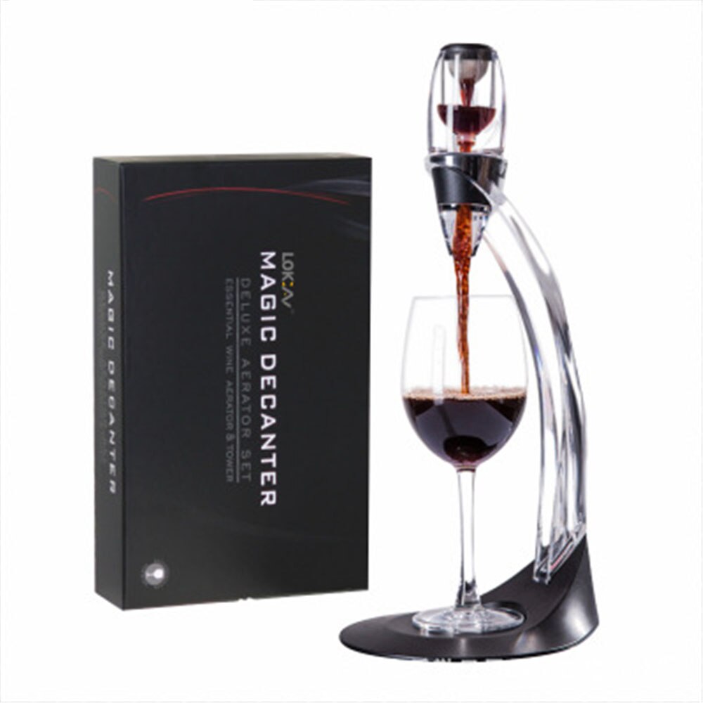 Magic Wine Aerator Set Essential Decanter Pourer With Filter Stand Holder Wine Dispenser Vodka Quick Air Aerator For Home Bar