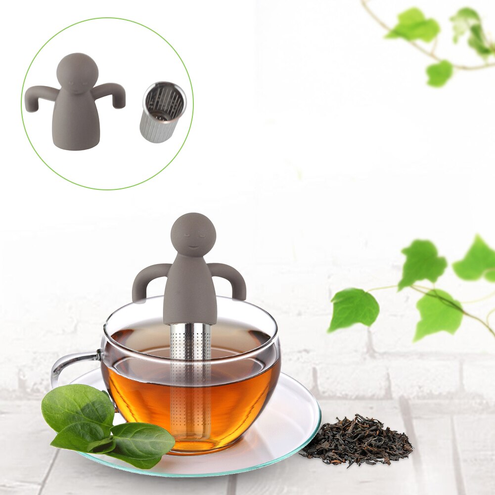 Silicone Tea Strainer Interesting Life Partner Cute Mister Teapot Little Man People Tea Infuser Filter Brewing Making Teapot