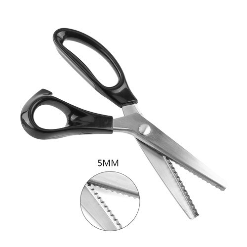 1pc klædeskær pinking saks 3-7 mm zig zag saks syning til læder tekstilstof skræddersy værktøjer diy håndværk: 5mm