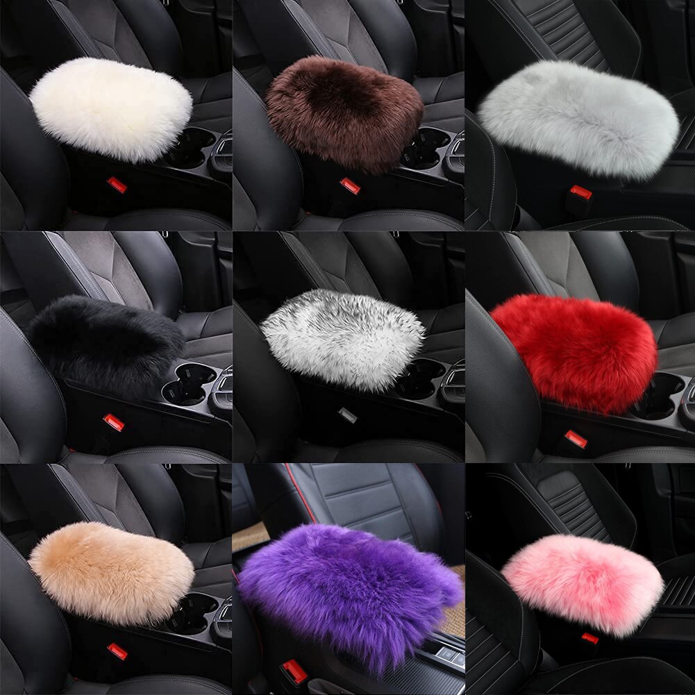 Auto Pluche Armsteun Cover Faux Fur Auto Center Arm Rest Console Pad Wol Kussen Protector Universal Voor Suv/Vrachtwagen/Auto