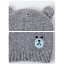Baby Winter Caps Sjaal Suits Warm Gebreide Beanie Cap Leuke Cartoon Beer Beanie B88