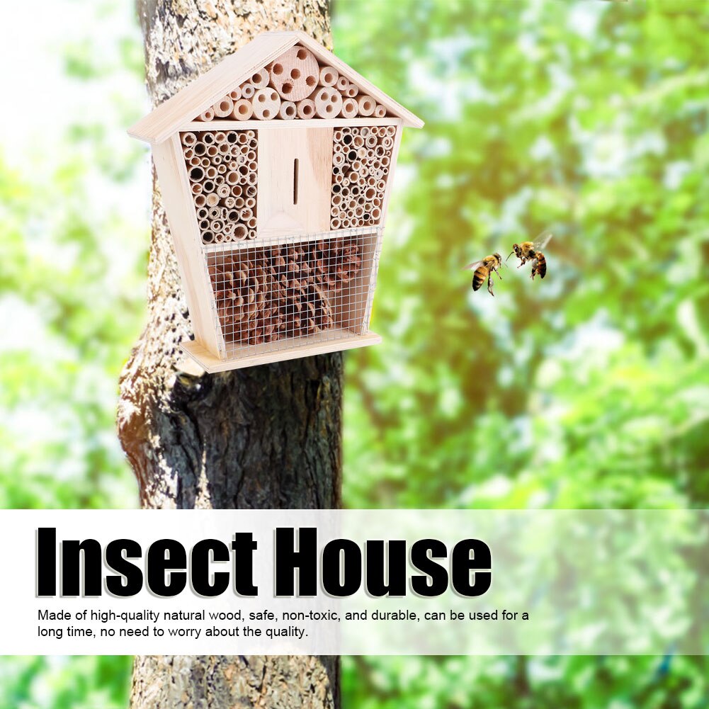 Tuinieren Houten Insect Kleine Huis Onderdak Nestelen Ambachten Decoratie Voor Bee Bug Mieren Boerderij Houten Bee Huis Decoratie