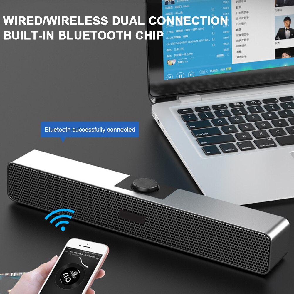 Bluetooth 4.1 Speaker Bedrade/Draadloze Sound Bar Voor Telefoons En Computers Desktop Ondersteunt Aux/Bt