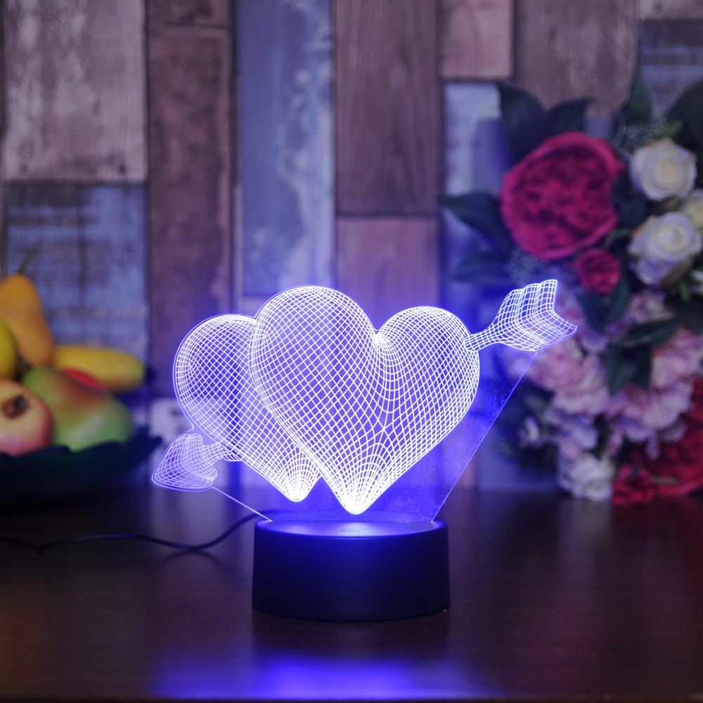 Nachtlampje liefdeshart ballonnen zwaan 3d led tafel bureaulamp kleurverandering slaapkamerinrichting voor vriendin valentijnsdag: R