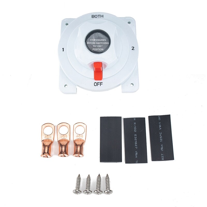 Interruptor de batería de barco marino de distribución blanca de 12-36V, interruptor Selector de batería doble marina para Motor de barco RV
