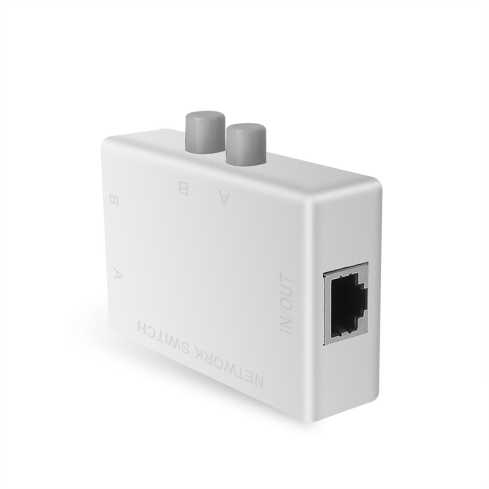 Kebidumei 2 porte  rj45 lan cat 6 netværk switch vælger intern ekstern netværk switcher splitter boks hvid