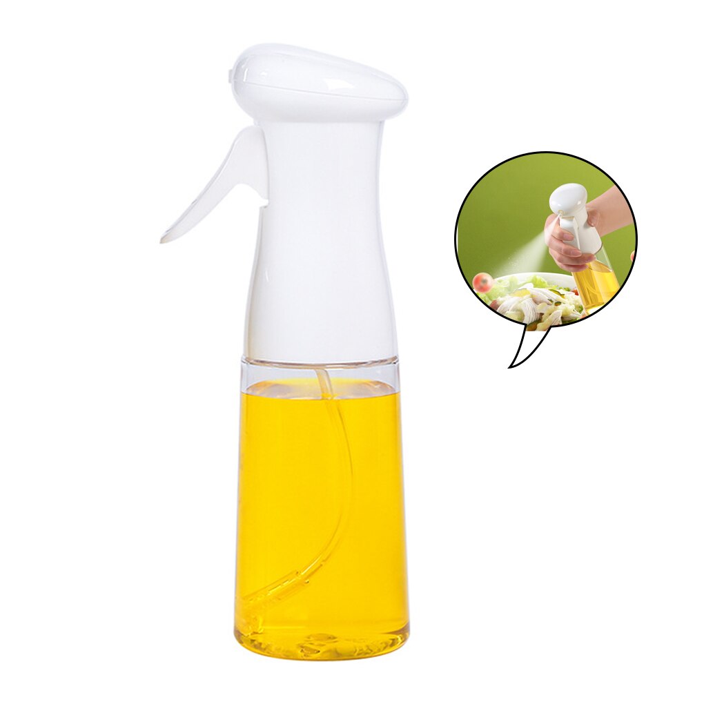 210ml Oil Spray Bottle Kitchen Oil Bottle Cooking Baking Accessories Vinegar Mist Sprayer Barbecue Spray Bottle Cooking BBQ Tool: white